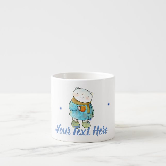 Kaffe Loving Polar Bear Anpassningsbar Espressomugg (Framsidan)