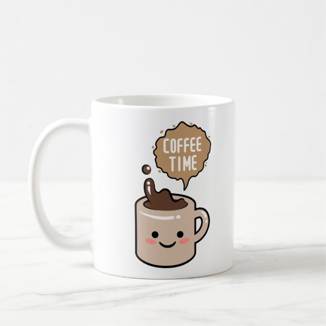 kaffe, lustigt kawaii kaffe kaffemugg (Vänster)
