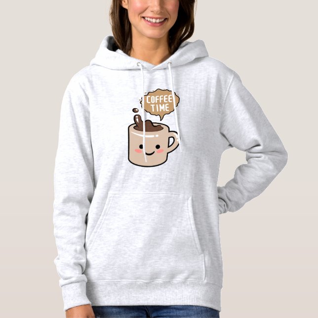 kaffe, lustigt kawaii kaffe t shirt (Framsida)