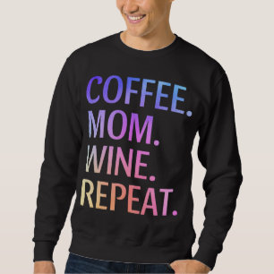 Kaffe Mamma Vin repeterar lustigt citykaffe Mamma Lång Ärmad Tröja