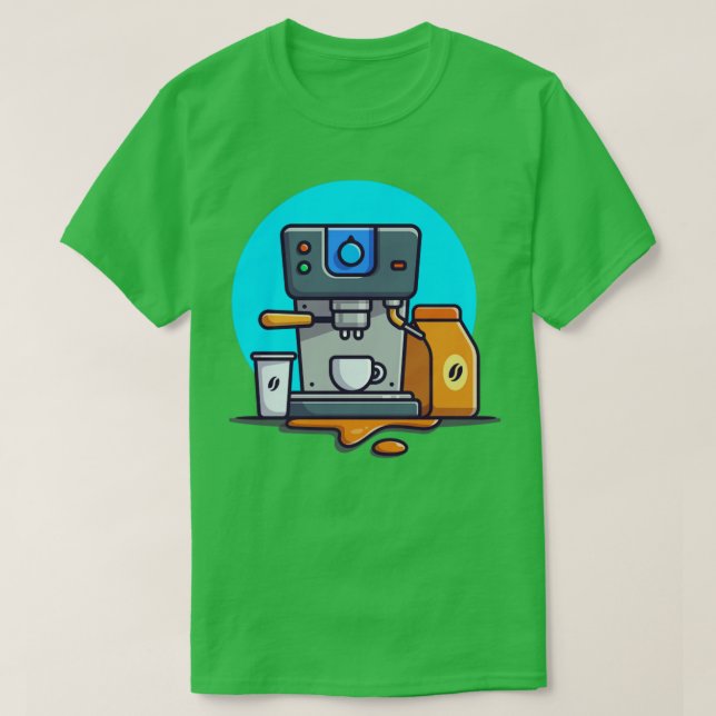Kaffe Maskin Espresso Mugg Kopp och kaffepaket T Shirt (Design framsida)