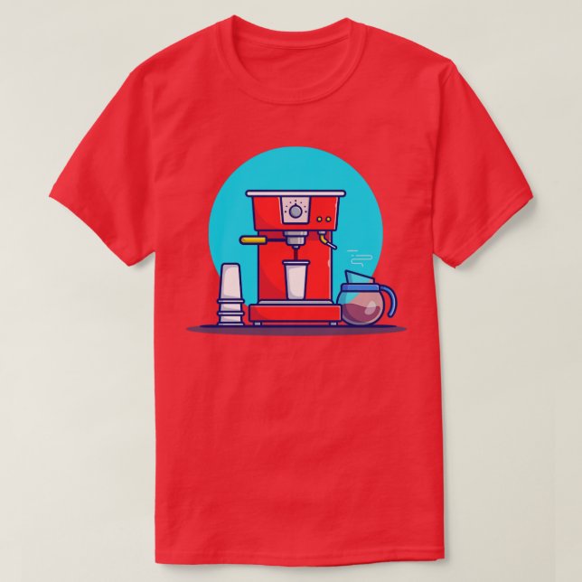 Kaffe Maskin Pod Kopp och kaffepopot T Shirt (Design framsida)