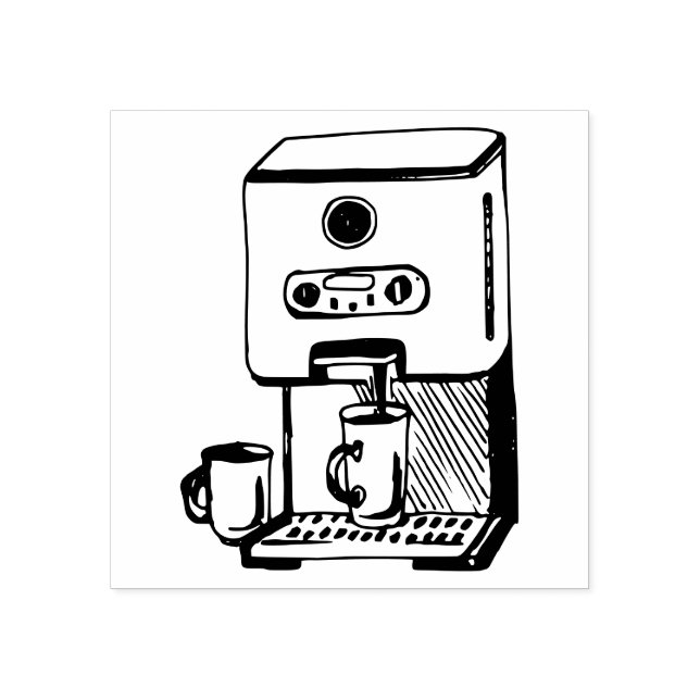 Kaffe Maskin Stämpel (Tryck)