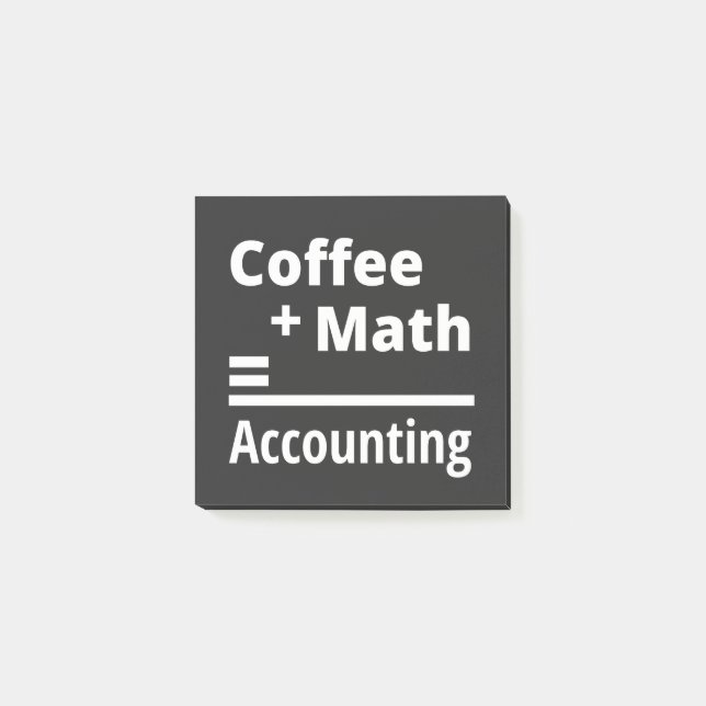 Kaffe + matematik = redovisning post-it block (Framsida)