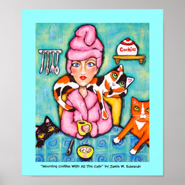 Kaffe med alla katter poster (Framsidan)
