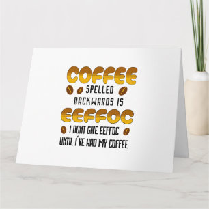 Kaffe med bakåtriktad kaffe älskare kort