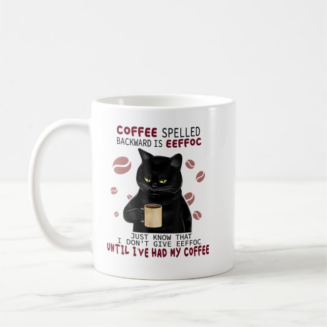 Kaffe med baksida är Eeffoc Funny Cats Drin Kaffemugg (Vänster)