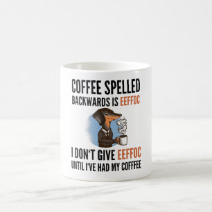Kaffe med baksida är Eeffoc - Hund Kaffemugg
