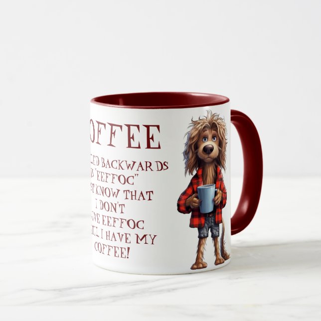 Kaffe med baksida är Eeffoc - Hund Mugg (Framsida höger)