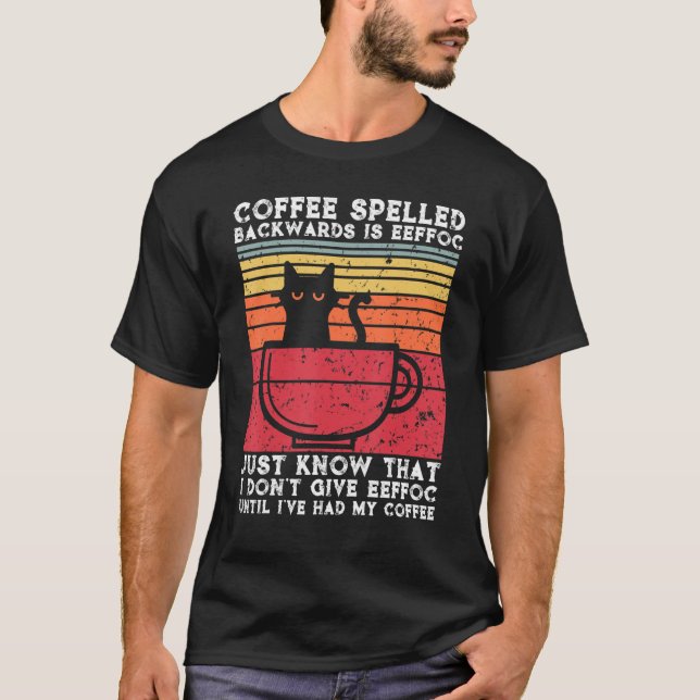 Kaffe med baksida är eeffoc-kaffe av katt t shirt (Framsida)