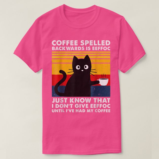 Kaffe med baksida är Eeffoc Mugg, Blackk Cat T Shirt (Design framsida)