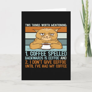 Kaffe med baksida - luddig katt kort