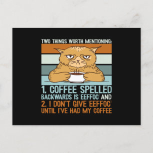 Kaffe med baksida - luddig katt vykort