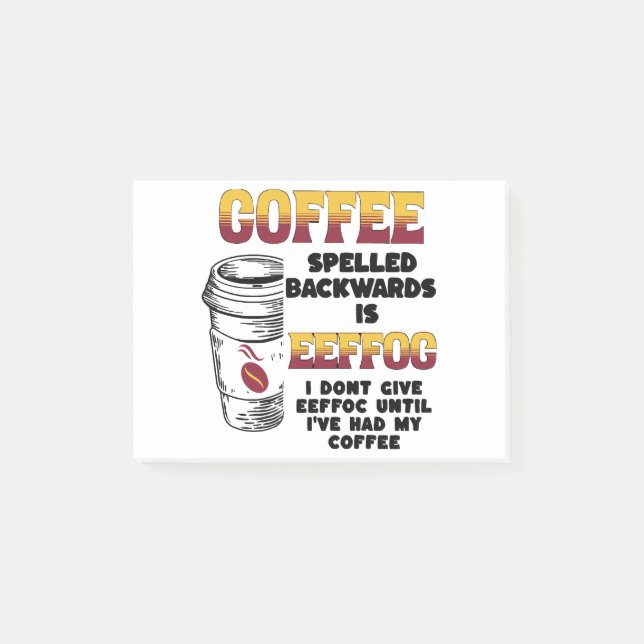 Kaffe med baksida post-it block (Framsida)