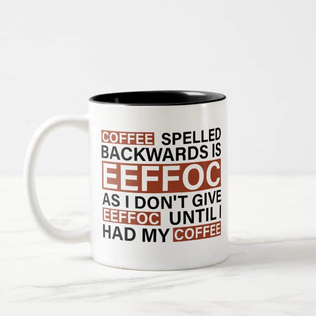 Kaffe med bakspaltning är Eeffoc Två-Tonad Mugg (Vänster)
