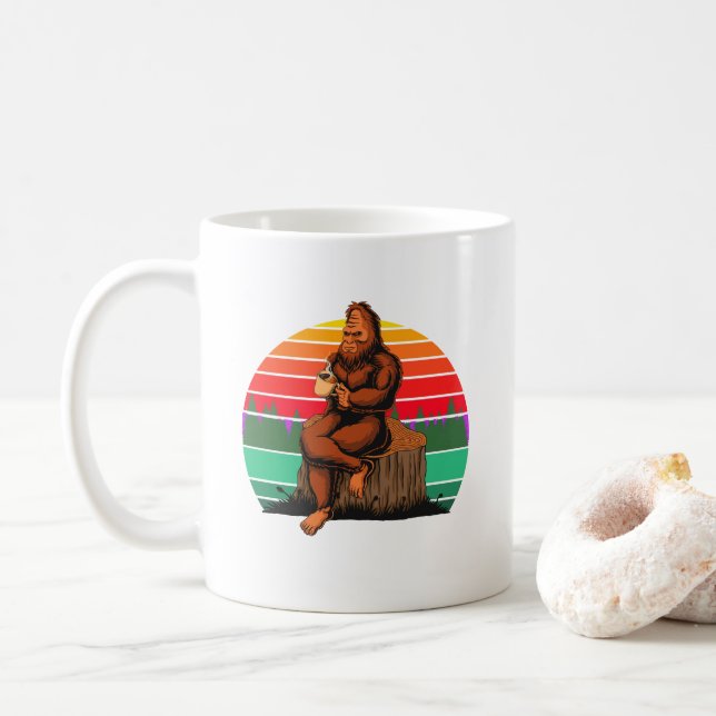 Kaffe med Bigfoot Sasquatch Roligt Present Kaffemugg (Med munk)