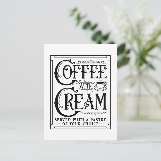 Kaffe med Cream Vykort (Stående Fram)