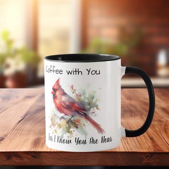 Kaffe med dig för jag vet att du är nära Modern  Mugg (Personalize Add your own wording)
