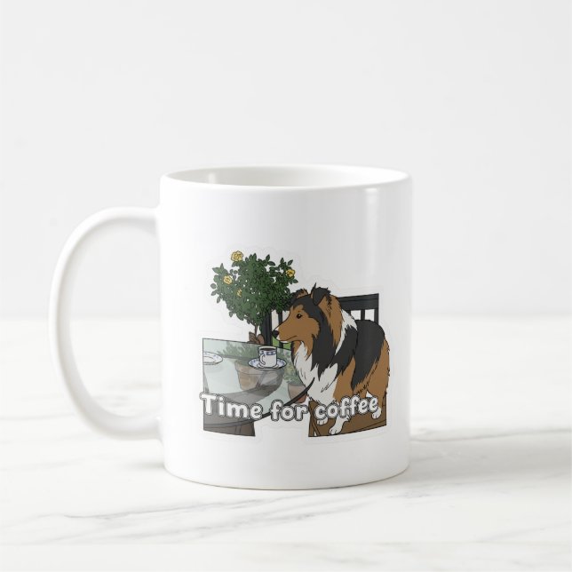 Kaffe med en sheltie kaffemugg (Vänster)