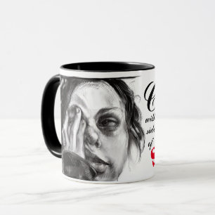 Kaffe med en sida beställer av tystnadmuggen mugg