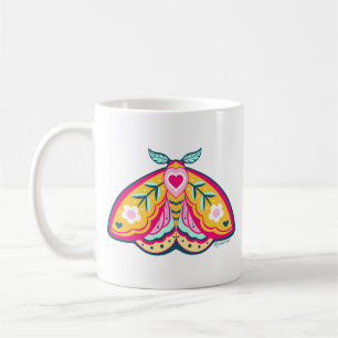 Kaffe med färgstark konsthantverk mugg