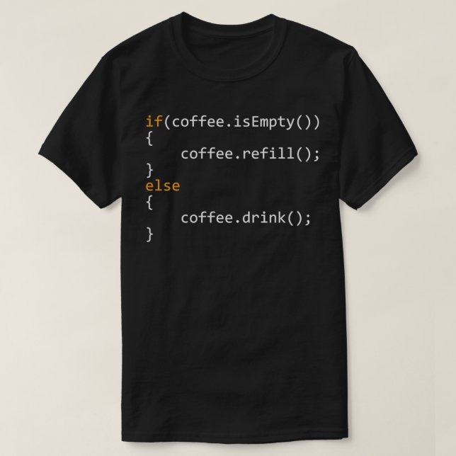 Kaffe med flera program för kodrar t shirt (Design framsida)