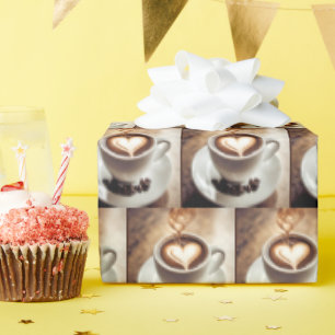 Kaffe med hjärta och bönor presentpapper