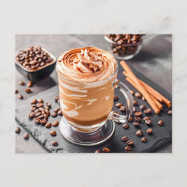Kaffe med kaffe och kanel helg vykort
