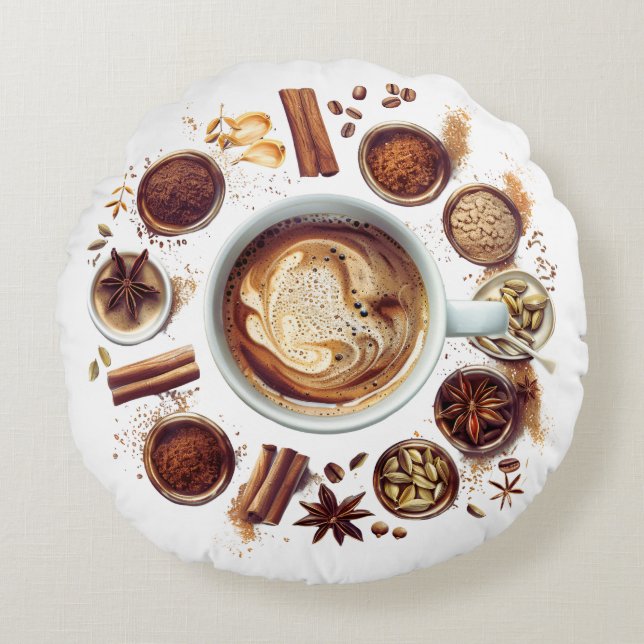 Kaffe med kryddsförgrening Dekorativ kudde (Framsidan)