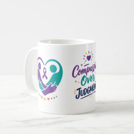 Kaffe med lila band för psykisk hälsa kaffemugg