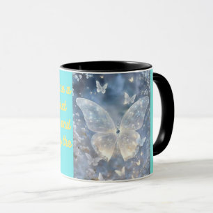 Kaffe med meddelande: Butterfly Mugg för en svett