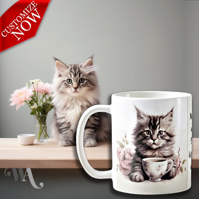Kaffe med mitt katt kaffemugg (Easy to customize text)
