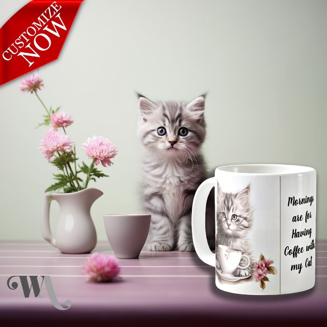 Kaffe med mitt katt kaffemugg (Easy to customize text)