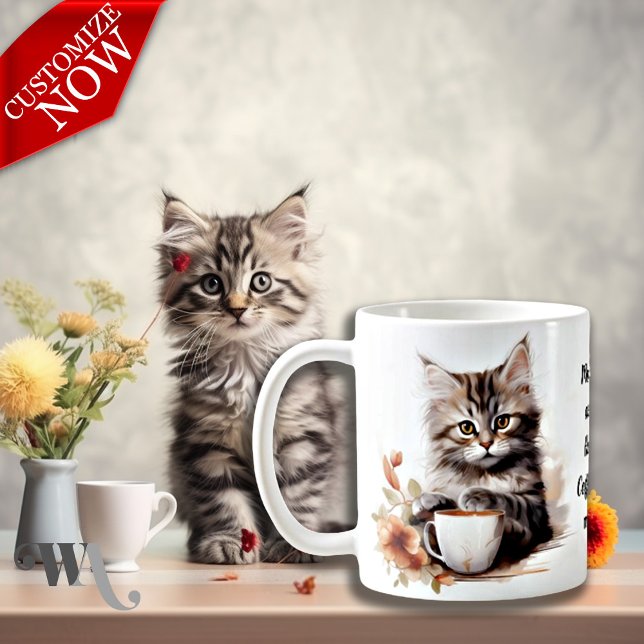 Kaffe med mitt katt kaffemugg (Easy to customize text)