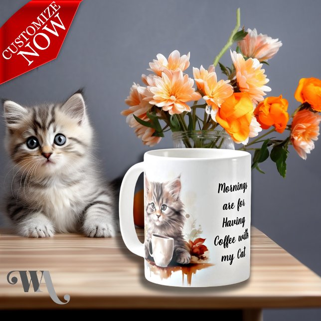 Kaffe med mitt katt kaffemugg (Easy to customize text )