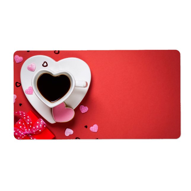 Kaffe med röd gipsbox och nybörjare fraktsedel (Framsidan)