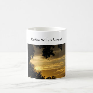 Kaffe med solnedgång kaffemugg