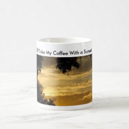 Kaffe med solnedgång kaffemugg