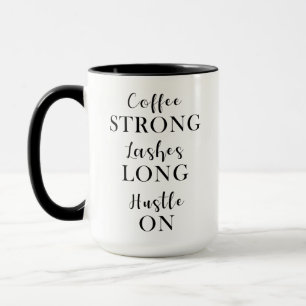 Kaffe med stark lash Long Hustle-kaffe mugg