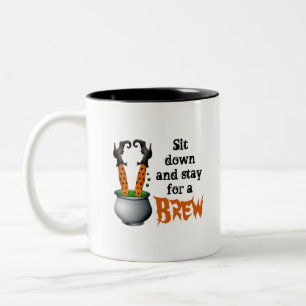 Kaffe med två ton mugg