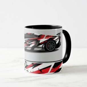 Kaffe med två ton Mugg i sportbil