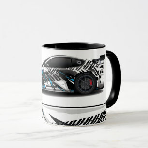 Kaffe med två ton Mugg i sportbil