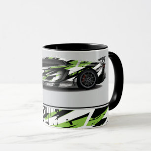 Kaffe med två ton Mugg i sportbil