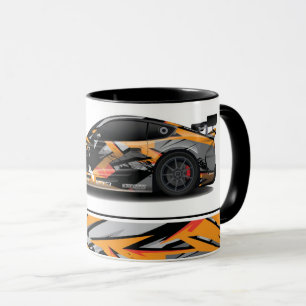 Kaffe med två ton Mugg i sportbil
