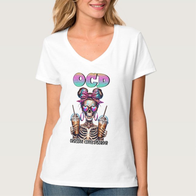 Kaffe med underbart skelett ord art t shirt (Framsida)