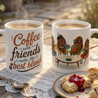 Kaffe med vänner kaffemugg