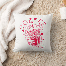 Kaffe Min Ende Sanna Själskamrat Röda Skelett Hand Kudde