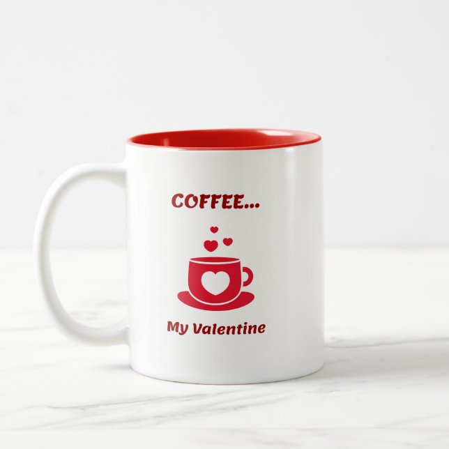 Kaffe.. min Valentine Två-Tonad Mugg (Vänster)