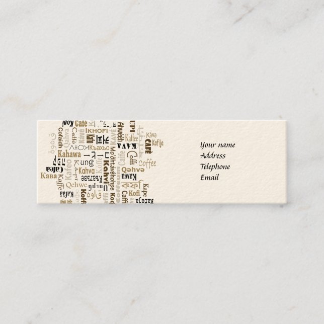 Kaffe Mini Visitkort (Framsida)