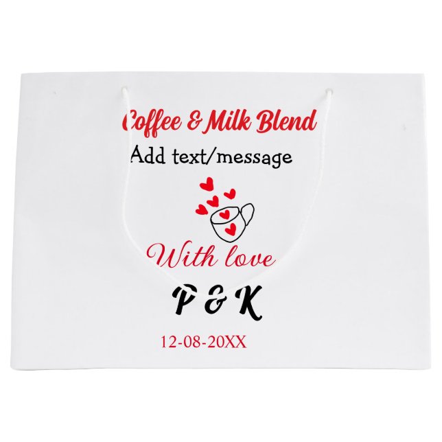 Kaffe & mjölk blandning av kärlek par kafferrött h (Framsidan)